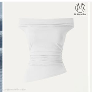 OGL White Off-Shoulder Top with Built-in Bra